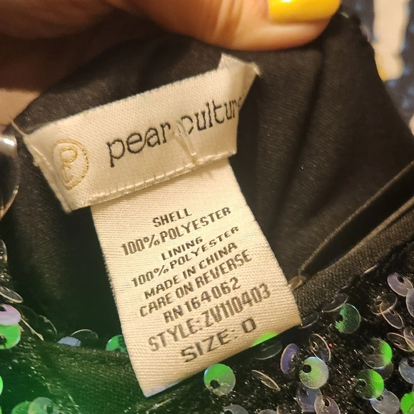 Pear Culture Deep V-Neck Ombre Sequin X-Back High Slit Long Dress - Picture 8 of 12